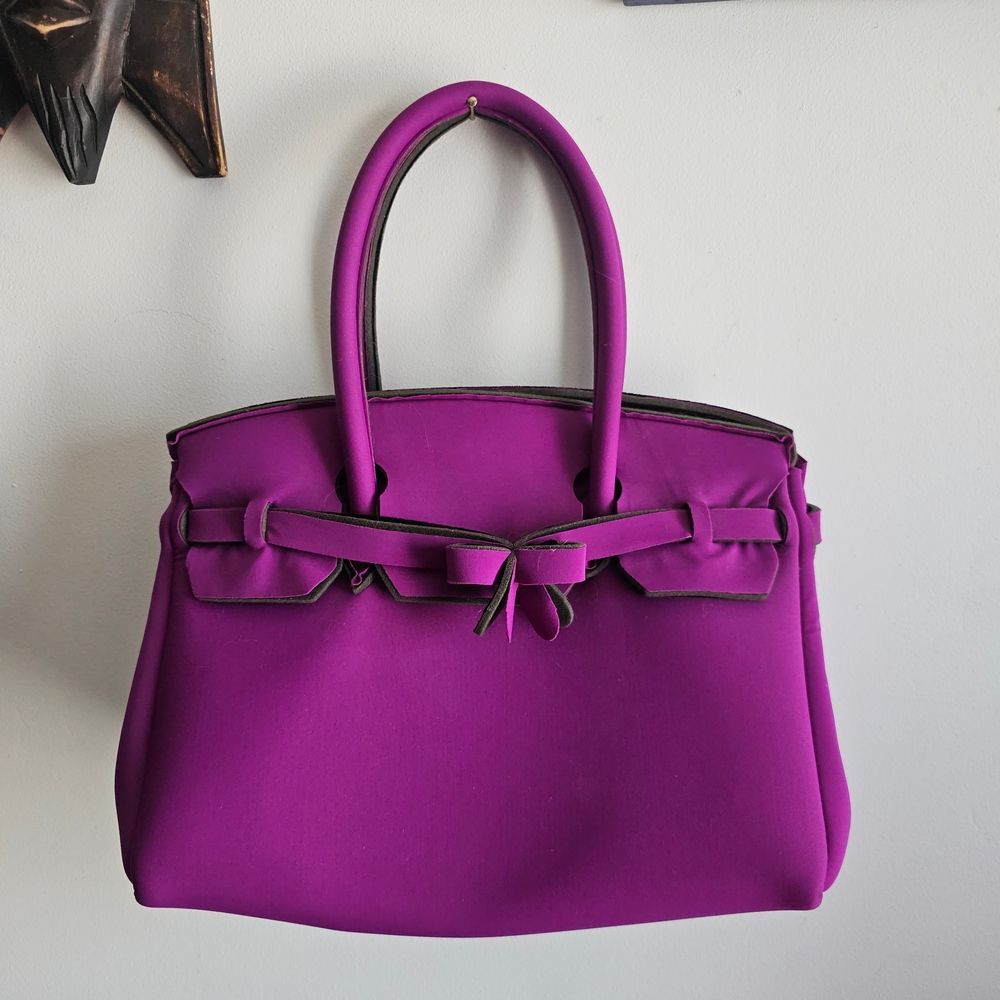 Capri Watch I Am the Capri Bag Purple Italian Foam Satchel